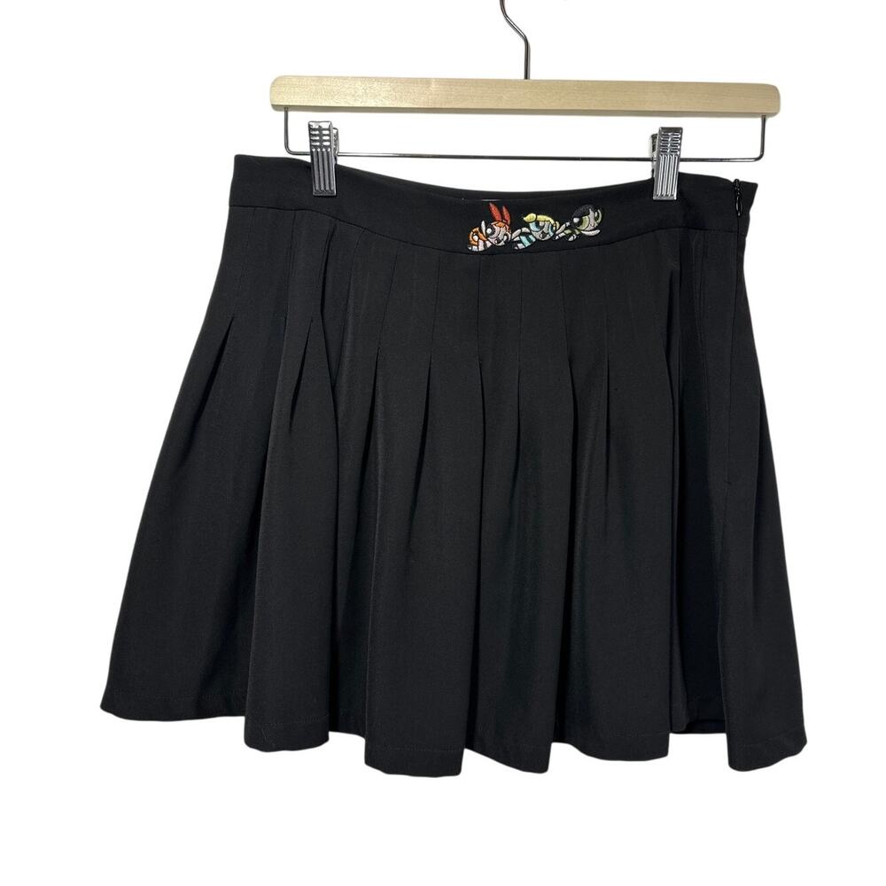 Dollskill x Powerpuff Girls Fly To The Rescue Black Pleated Mini Skirt Size M